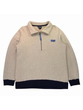 Patagonia Woolie Fleece Pullover 1/2 Zip Wool Blend Oatmeal OAT #26905 Large